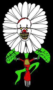 Animated Scooter My Daisy Heads cartoon and Aztec Logo